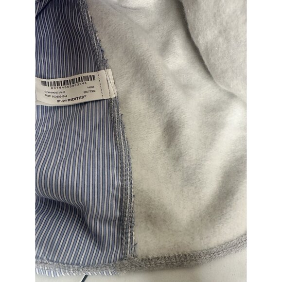 Zara Gray Sweatshirt Stripped Dress Shirt Attached Long Sleeves Girls Size 9-10 - Picture 9 of 10